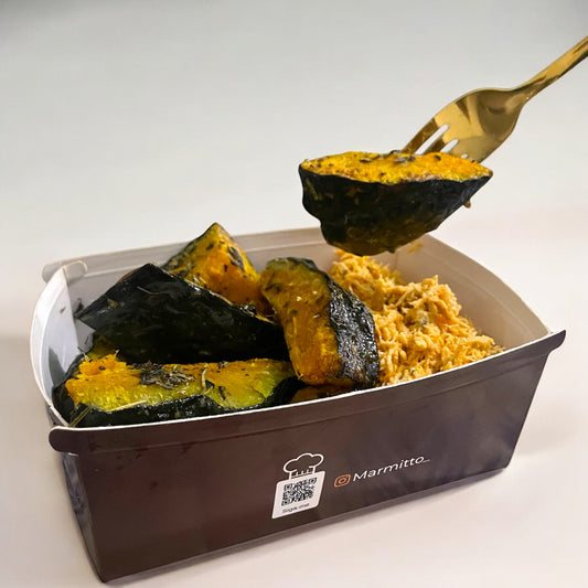 Frango desfiado com abobora Kabocha