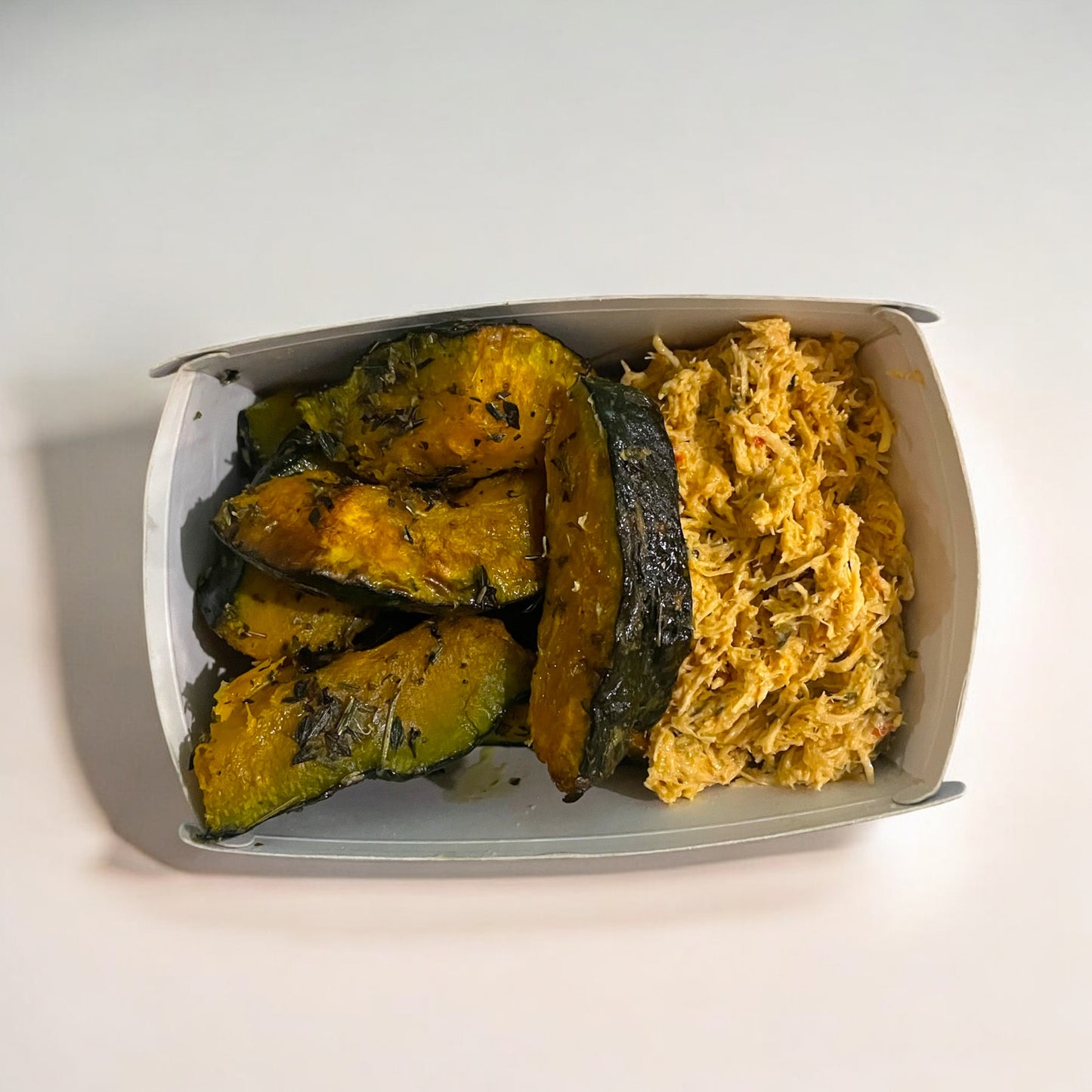 Frango desfiado com abobora Kabocha