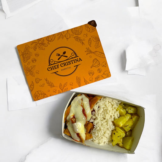 Parmegiana de Frango com arroz e batata - 380g