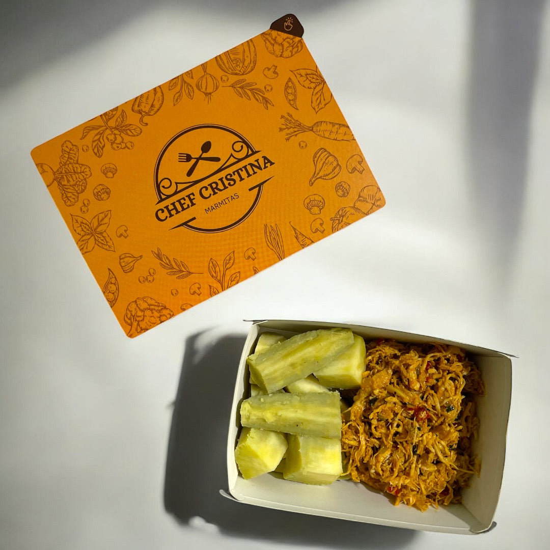 Frango desfiado com batata doce