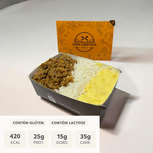 Carne Moída Molhadinha com Purê de Mandioquinha