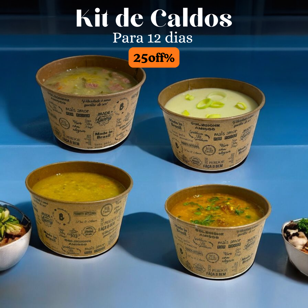 Kit Caldos para 12 Dias – Prontos, Congelados e Perfeitos para Refeições Leves