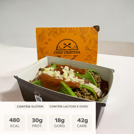 Panqueca de espinafre com carne patinho